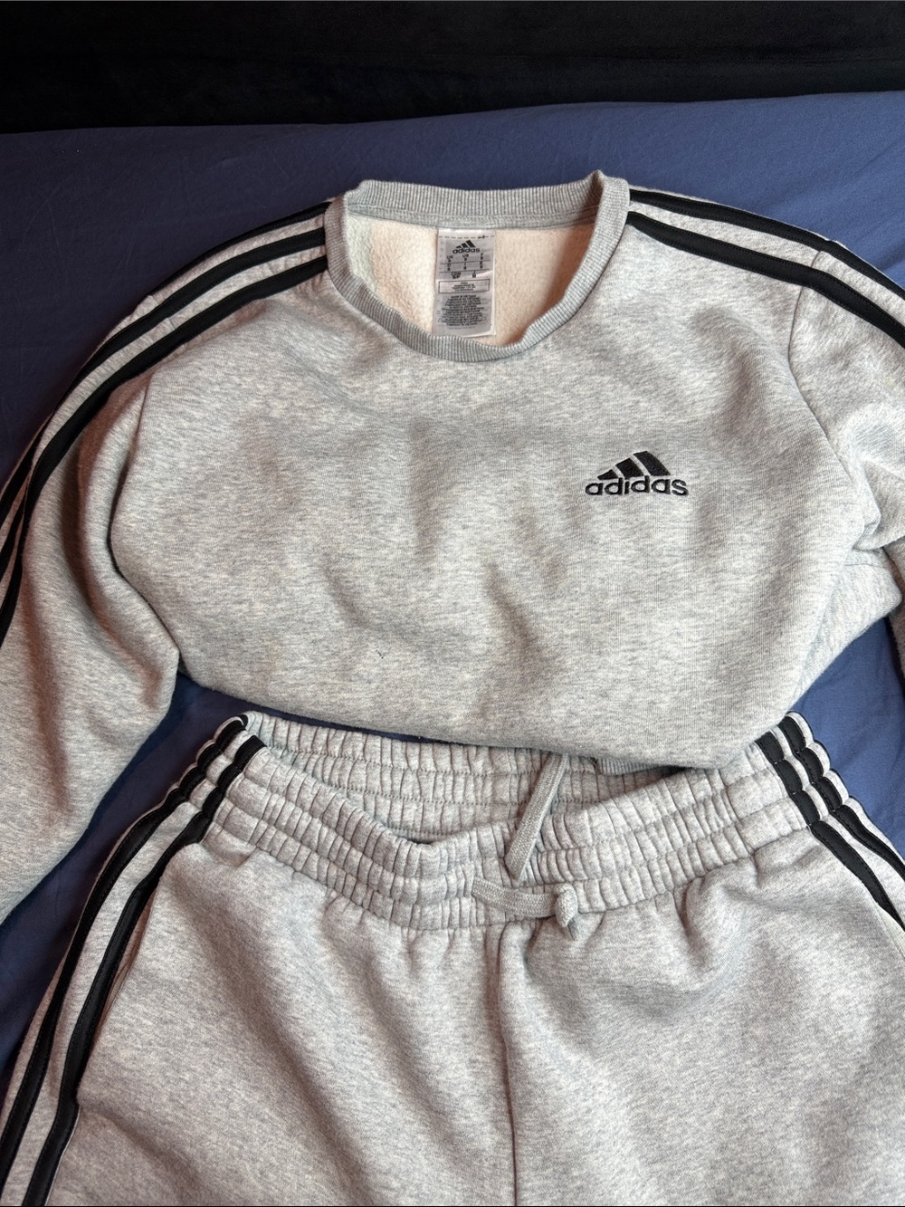 adidas women smallGrey 3-Stripe Sweatpants - Comfortable Athletic Bottoms